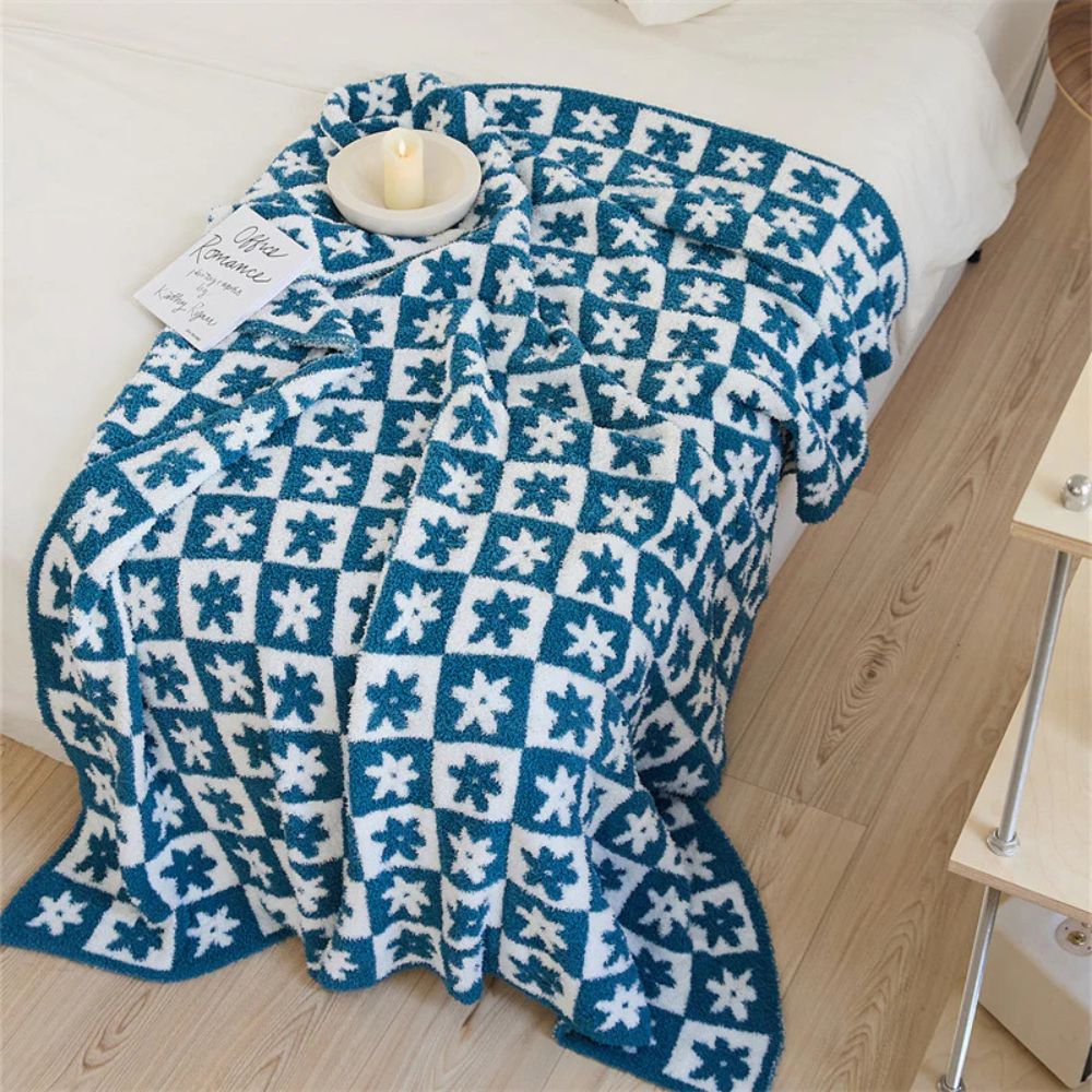 Couvre-lit décoratif pour femme à motif floral en microfibre 3
