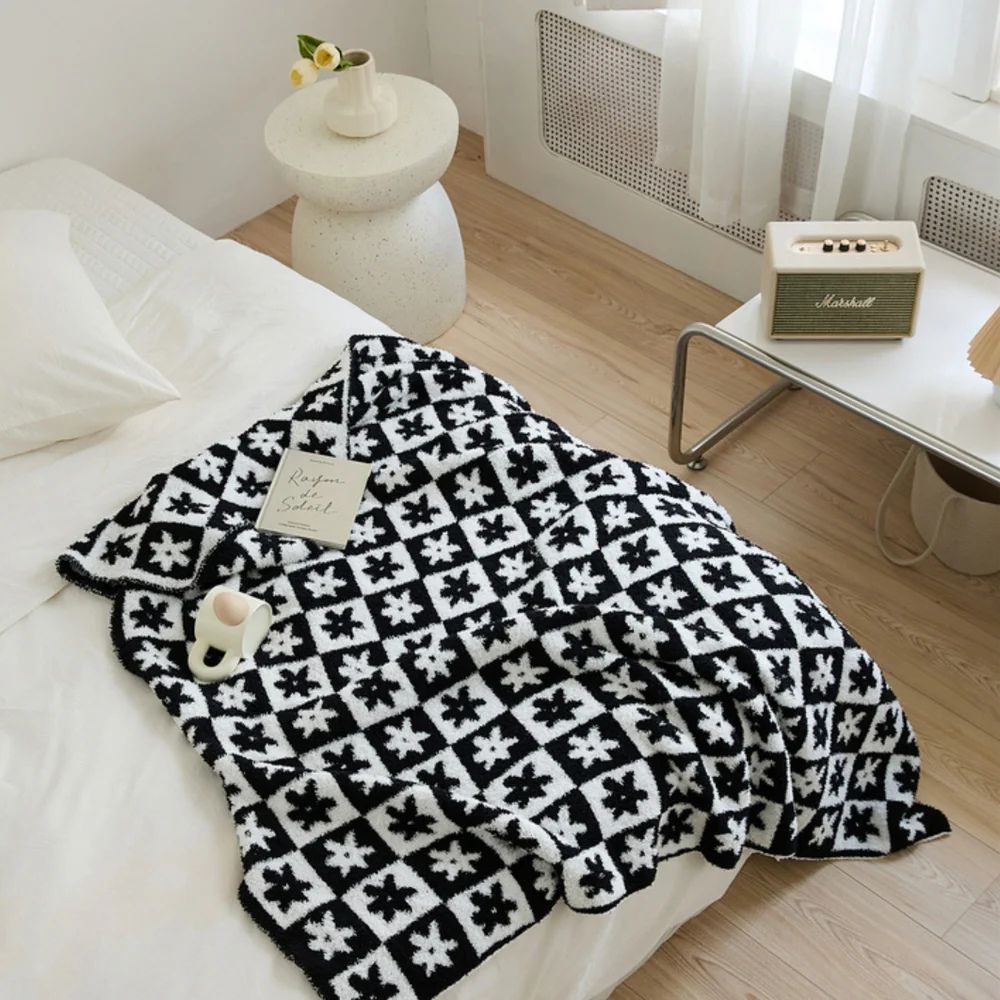 Couvre-lit décoratif pour femme à motif floral en microfibre 4