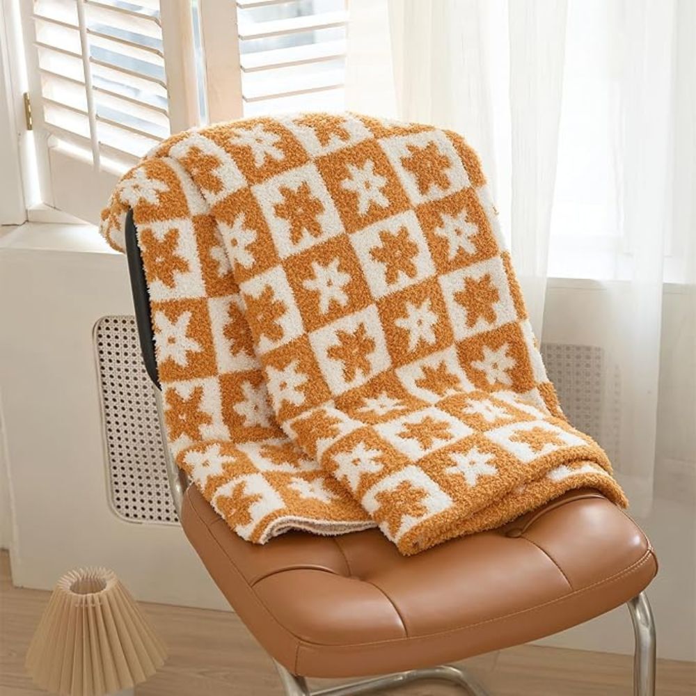 Couvre-lit décoratif pour femme à motif floral en microfibre 7