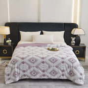 Couvre-lit géométrique confortable pour toutes les saisons en mélange coton-polyester 2