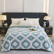Couvre-lit géométrique confortable pour toutes les saisons en mélange coton-polyester 3