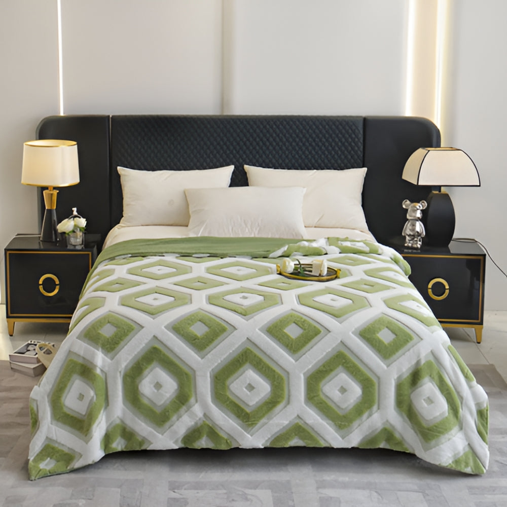 Couvre-lit géométrique confortable pour toutes les saisons en mélange coton-polyester 6