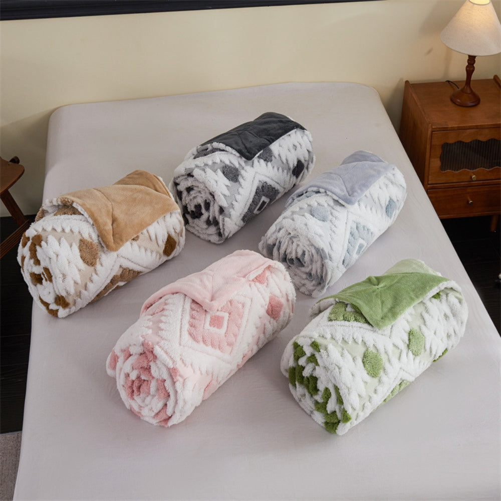 Couvre-lit géométrique confortable pour toutes les saisons en mélange coton-polyester 8