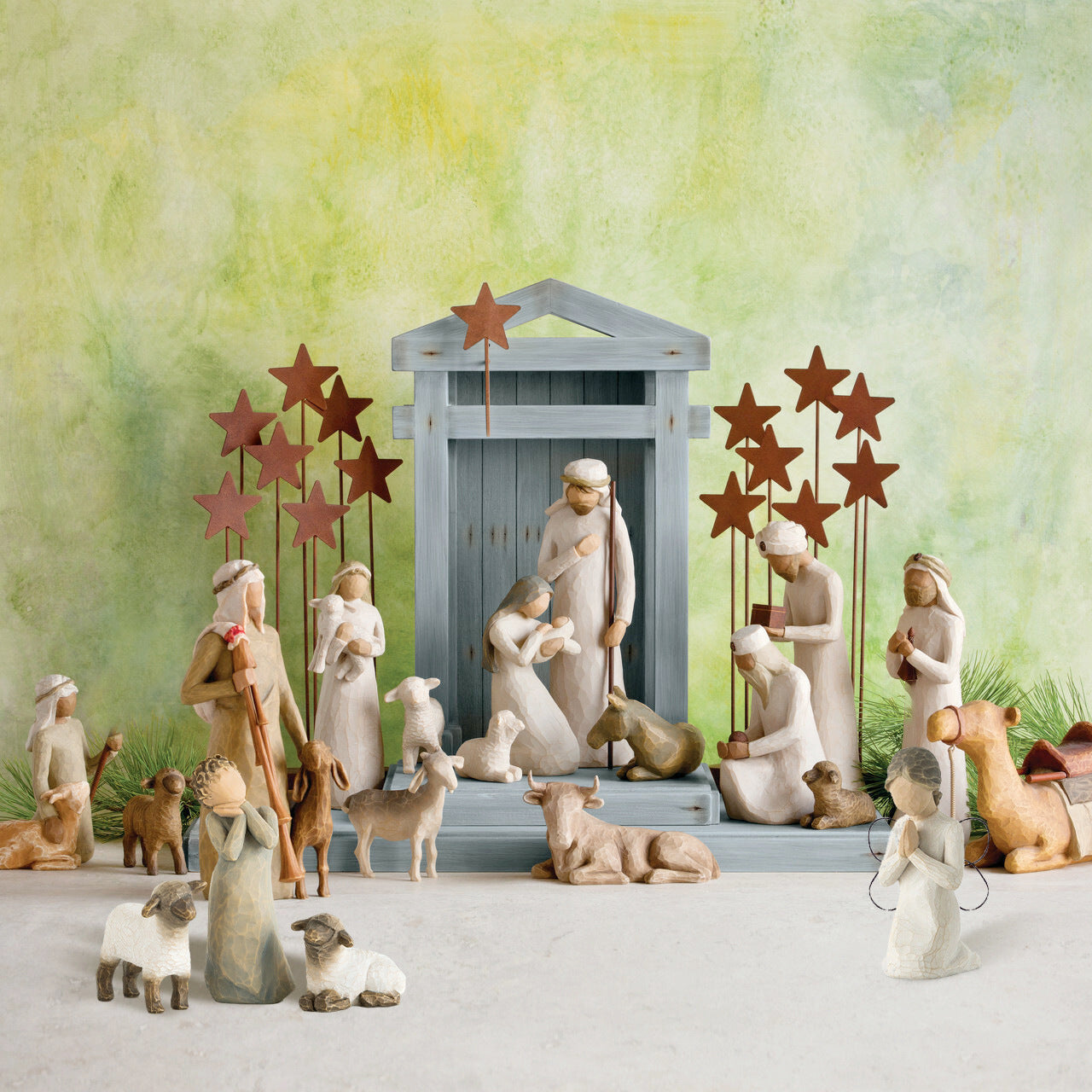 Crèche en résine avec motif de la Nativité 2