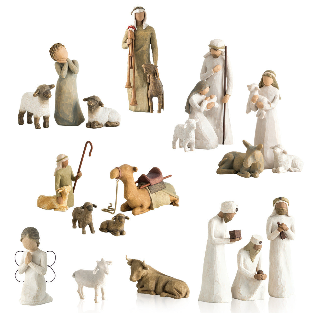 Crèche en résine avec motif de la Nativité 3