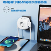 Cubes d'alimentation portable compacts - Cubes avec 5 connexions électriques - léger et sûr pour la maison, le bureau et les voyages 2