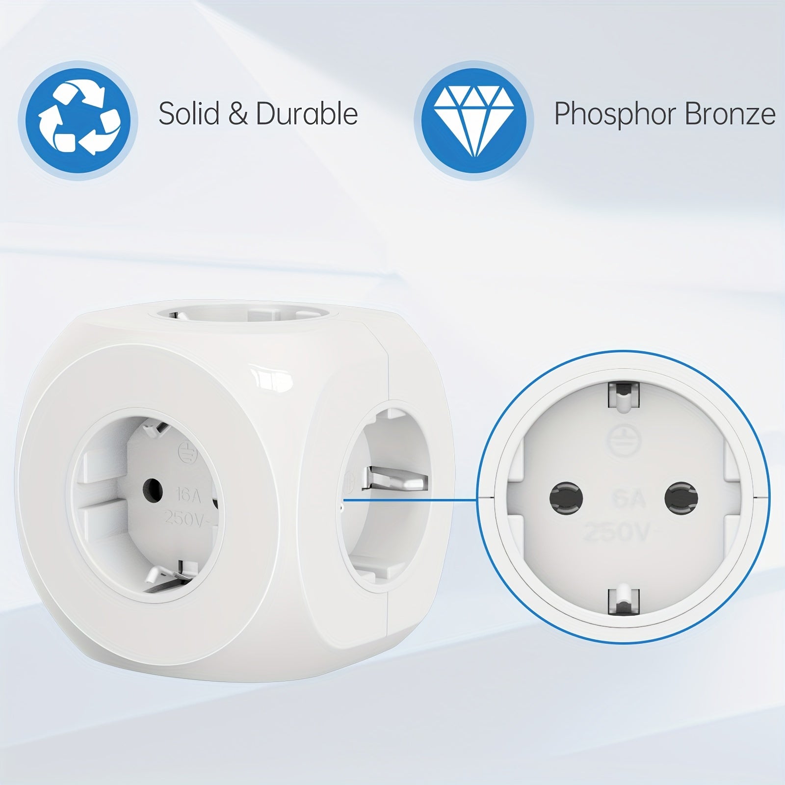 Cubes d'alimentation portable compacts - Cubes avec 5 connexions électriques - léger et sûr pour la maison, le bureau et les voyages 4