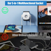 Cubes d'alimentation portable compacts - Cubes avec 5 connexions électriques - léger et sûr pour la maison, le bureau et les voyages 5