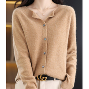 DANIELLE | Cardigan col rond en pure laine mérinos pour femme 12