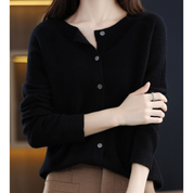 DANIELLE | Cardigan col rond en pure laine mérinos pour femme 5