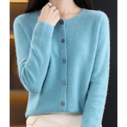 DANIELLE | Cardigan col rond en pure laine mérinos pour femme 9
