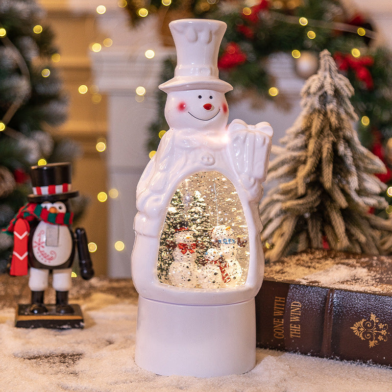 Décoration de Noël, bonhomme de neige, boîte à musique, lampe d'ambiance de bureau 0