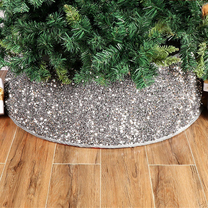 Décoration de Noël à paillettes pour sapin, jupe de sapin à paillettes 1