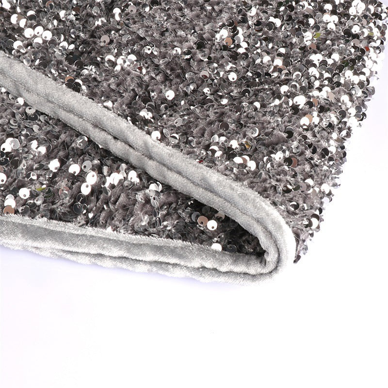 Décoration de Noël à paillettes pour sapin, jupe de sapin à paillettes 3