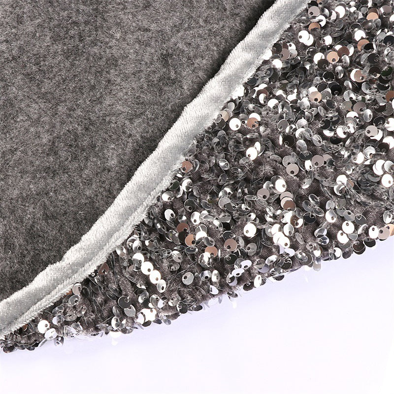 Décoration de Noël à paillettes pour sapin, jupe de sapin à paillettes 4