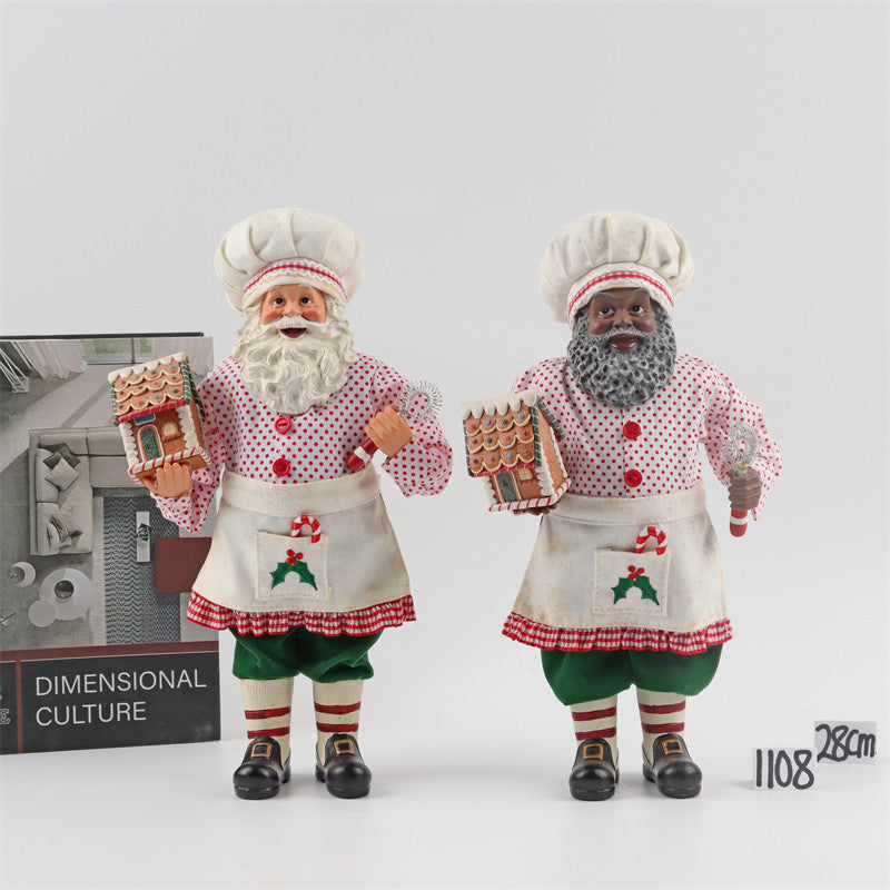 Décoration de Noël de 28 cm de haut, à poser sur une table ou une fenêtre, représentant le Père Noël. 0