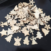 Décorations de Noël en bois, lot de 50 pièces 0
