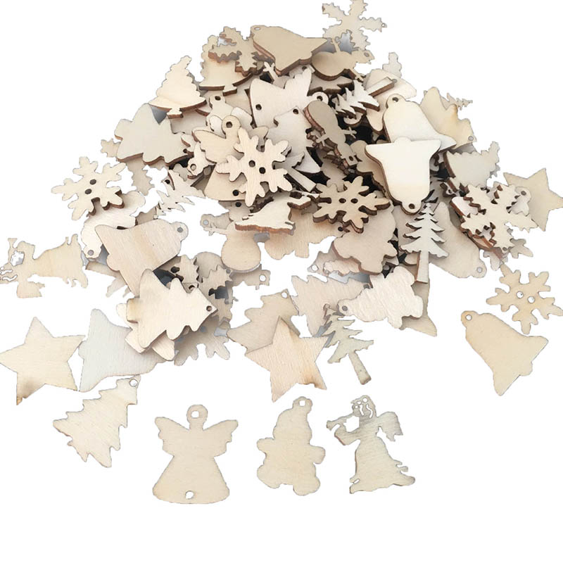 Décorations de Noël en bois, lot de 50 pièces 1