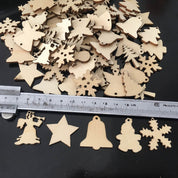 Décorations de Noël en bois, lot de 50 pièces 2