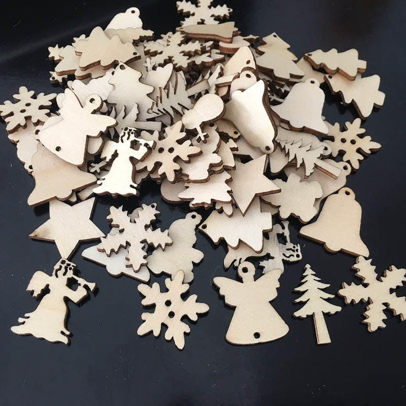 Décorations de Noël en bois, lot de 50 pièces 4