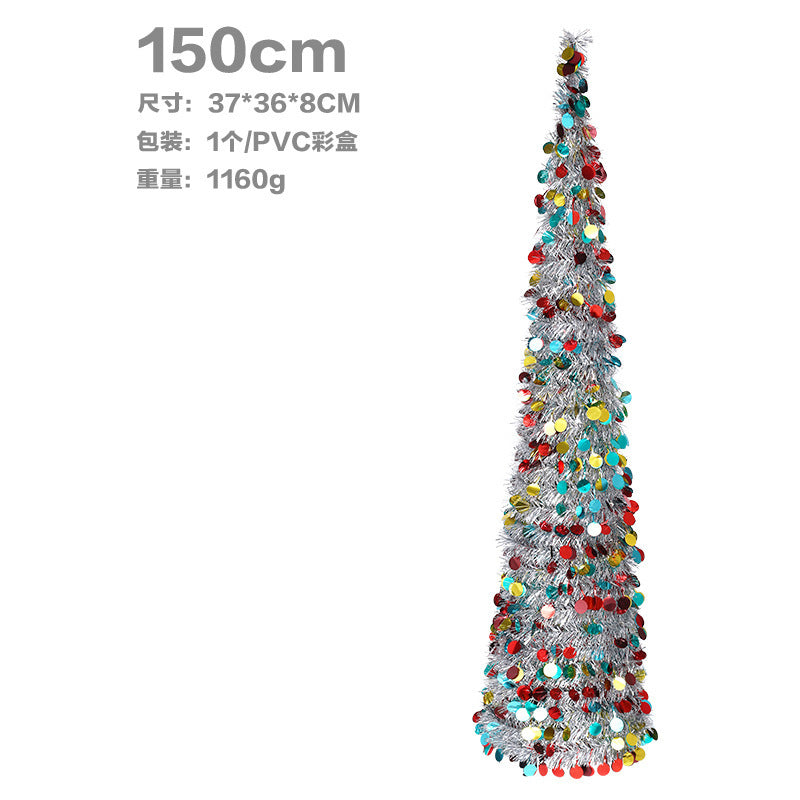 Décorations de sapin de Noël colorées, rétractables et pliables 0
