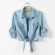 SAPPHIRE | Casual Cropped Denim Top