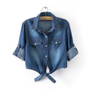 SAPPHIRE | Casual Cropped Denim Top