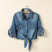 SAPPHIRE | Casual Cropped Denim Top