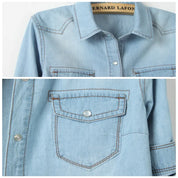 SAPPHIRE | Casual Cropped Denim Top