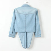 SAPPHIRE | Casual Cropped Denim Top