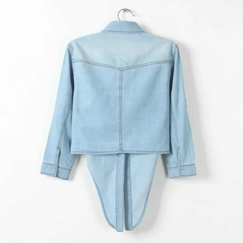 SAPPHIRE | Casual Cropped Denim Top
