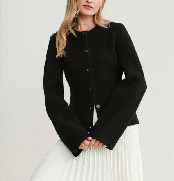 Clara | Cardigan Chic en Maille Ivoire - Élégance Simple et Confortable