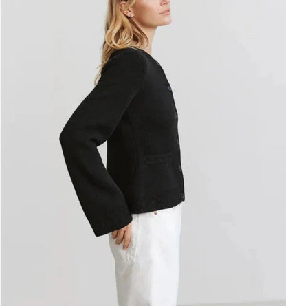 Clara | Cardigan Chic en Maille Ivoire - Élégance Simple et Confortable