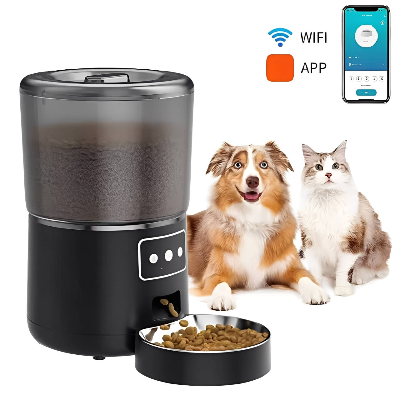 Distributeur automatique intelligent de nourriture pour chats et chiens 0