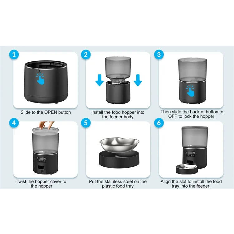 Distributeur automatique intelligent de nourriture pour chats et chiens 6