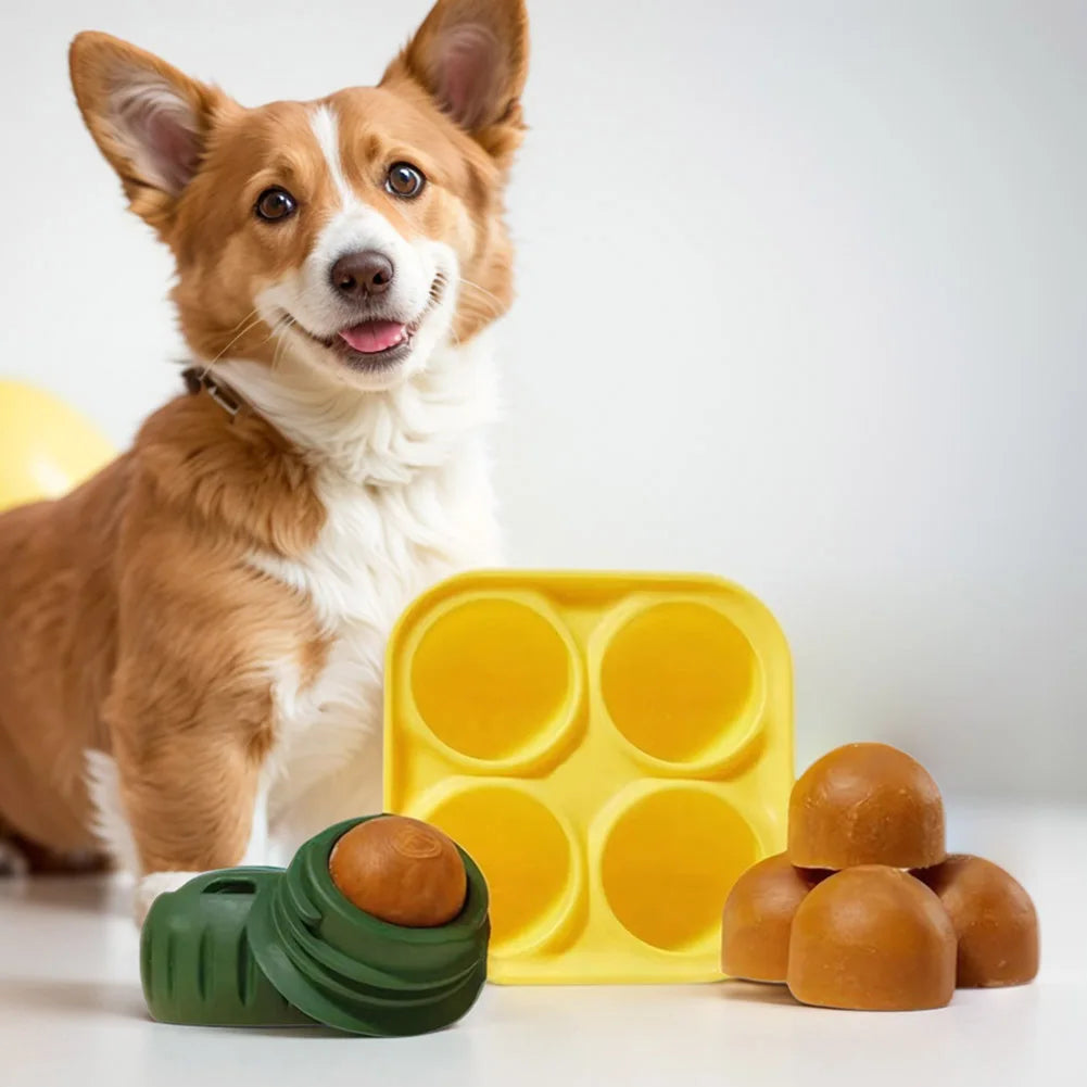Distributeur de croquettes en silicone à alimentation lente et jouet à mâcher rechargeable pour chiens 0