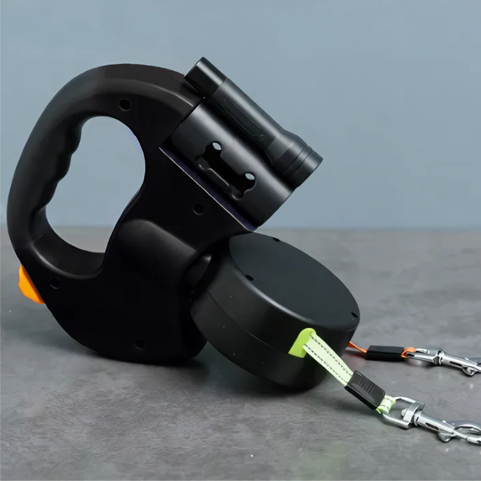Dual Dog Leash - Tanglefree - Lumière LED et pivotant à 360 ° 0