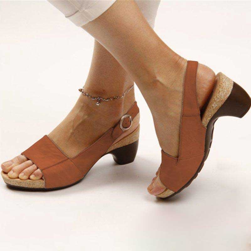 Elegant Women's Sandals - Orthopedic Design with Adjustable Strap for All-Day Comfort 0
