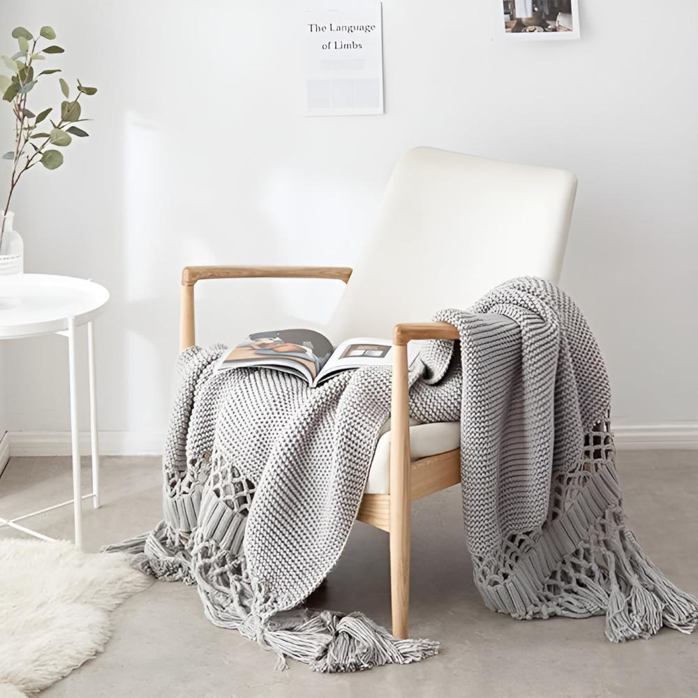 Élégante couverture en macramé pour la maison en microfibre 1
