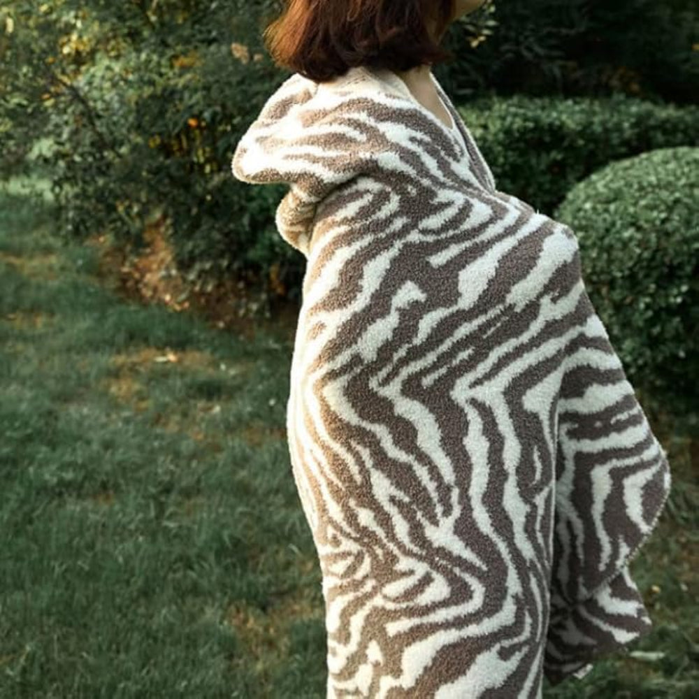 Élégante couverture en microfibre à motif zèbre 1