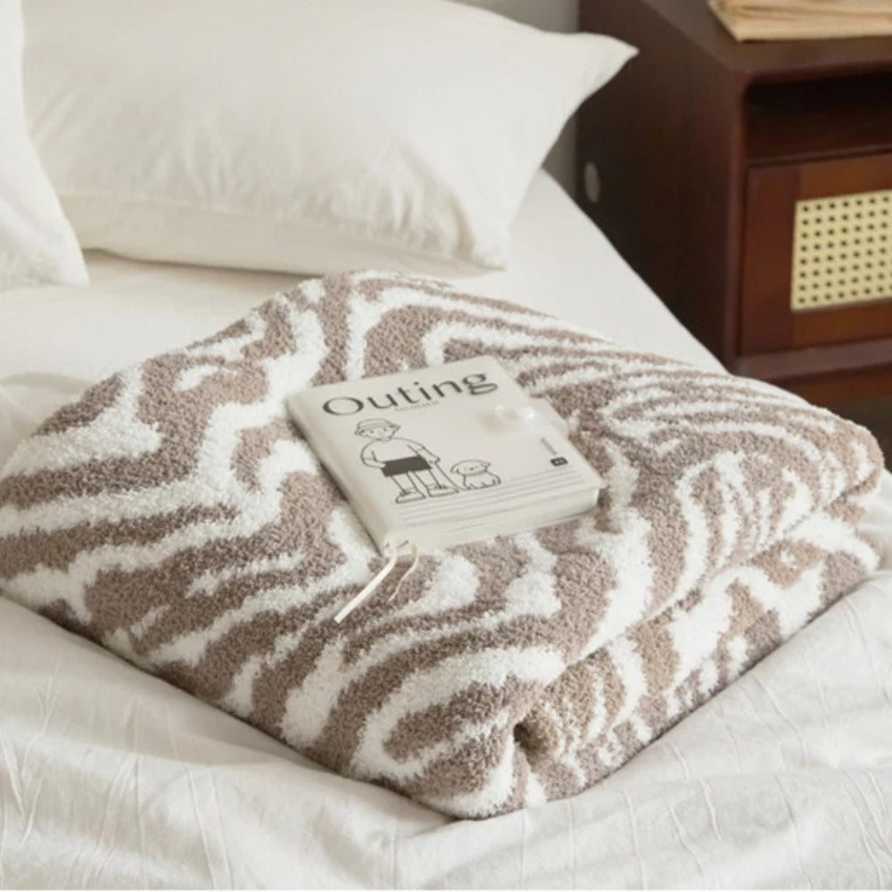 Élégante couverture en microfibre à motif zèbre 2