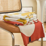 Élégante couverture tricotée pour femme avec motif tulipe en 100% coton 1