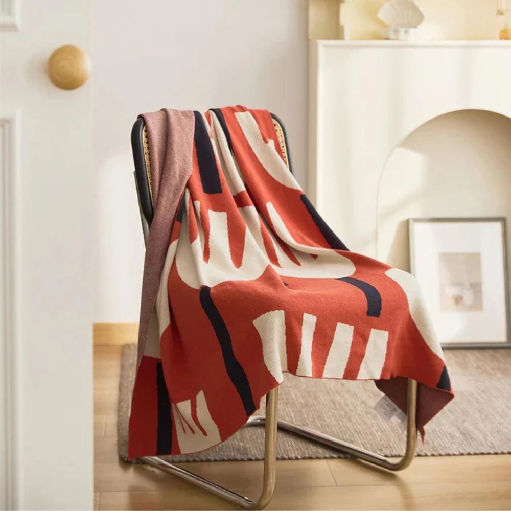 Élégante couverture tricotée pour femme avec motif tulipe en 100% coton 5