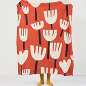 Élégante couverture tricotée pour femme avec motif tulipe en 100% coton 6