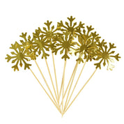 Ensemble de 20 décorations pour gâteau de fête du Nouvel An en forme de flocons de neige pailletés 2