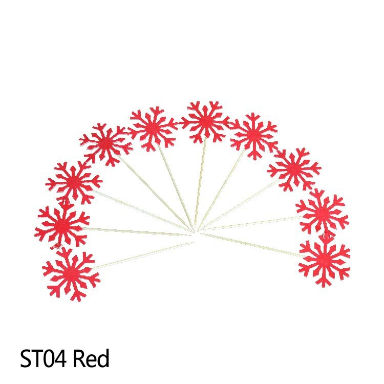 Ensemble de 20 décorations pour gâteau de fête du Nouvel An en forme de flocons de neige pailletés 7