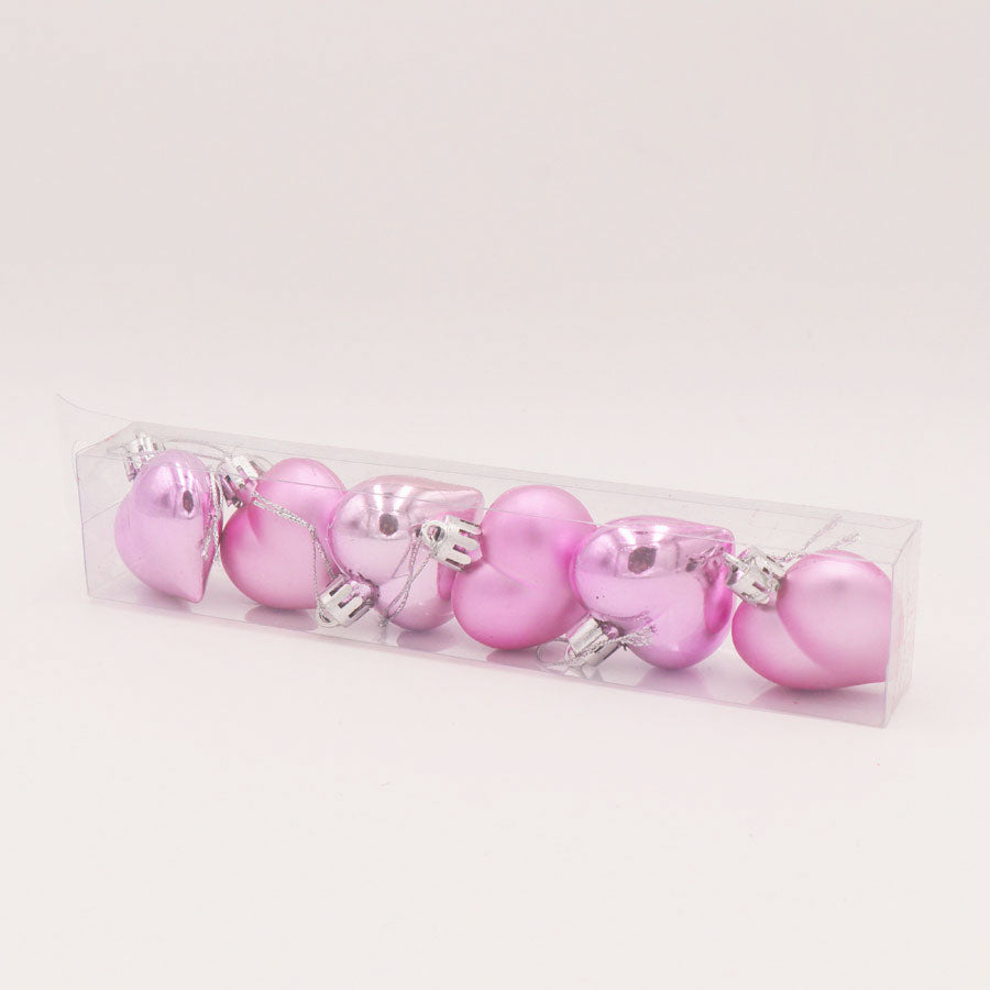 Ensemble de boules de Noël en forme de cœur 7