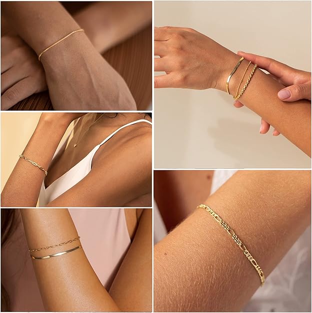 Ensemble de bracelets en or pour femme - Bijoux élégants pour le quotidien et les occasions spéciales 3
