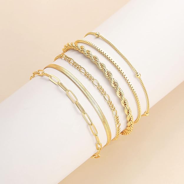 Ensemble de bracelets en or pour femme - Bijoux élégants pour le quotidien et les occasions spéciales 4