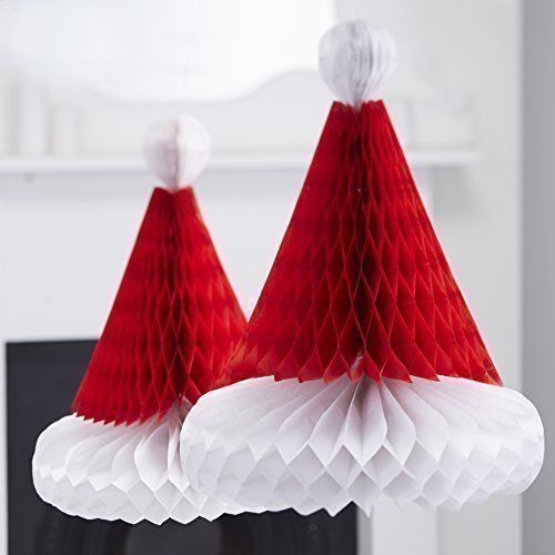 Ensemble de décorations de chapeaux de Noël en papier pliable 3